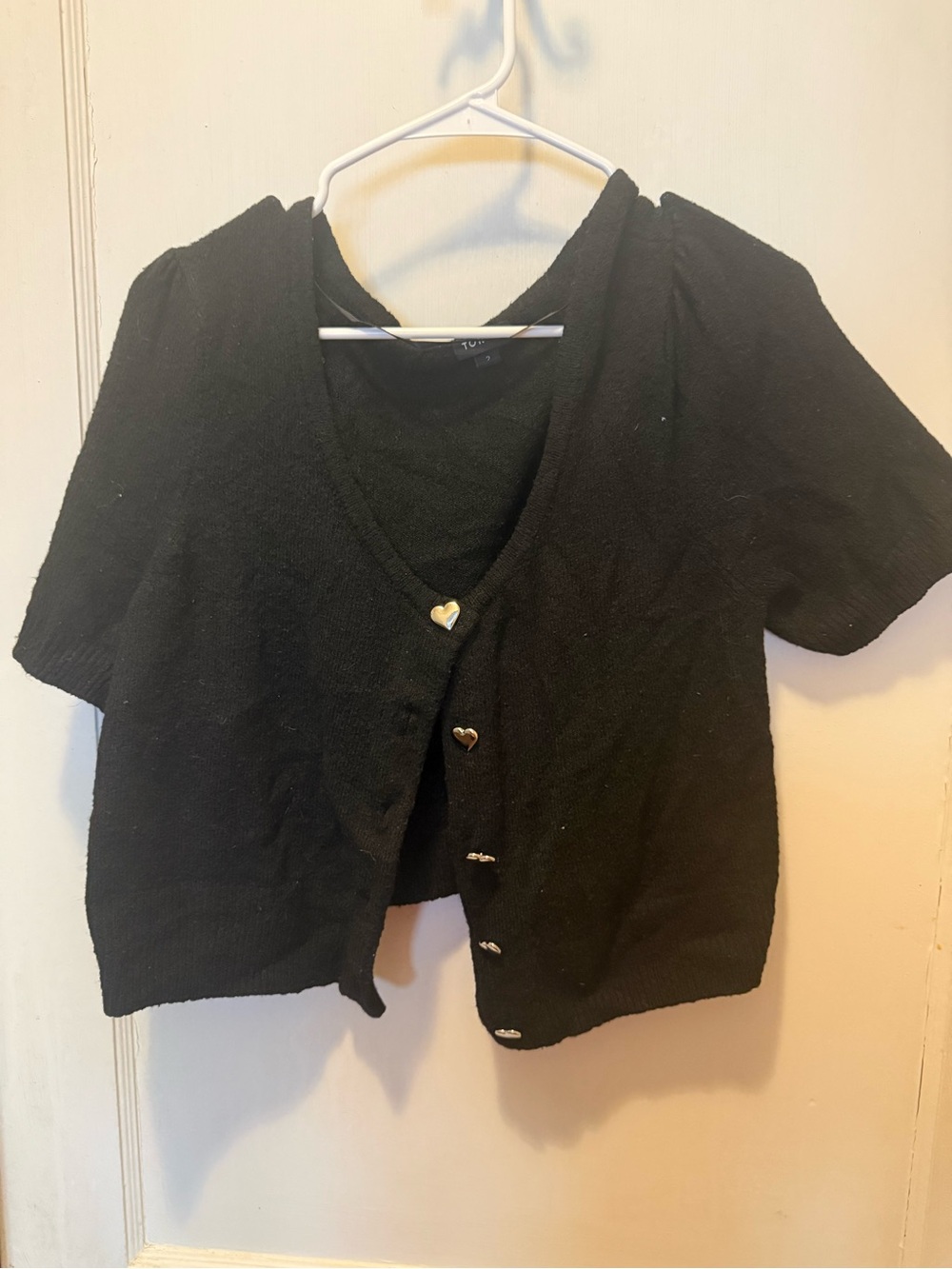 Torrid Women's  Short Sleeve Knit Cardigan with Heart Buttons